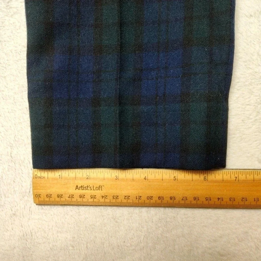 Banana Republic Pants Mens 33x34 Green Blackwatch Plaid Tweed Wool Tapered Dress